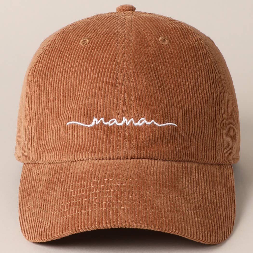 Mama Embroidered Corduroy